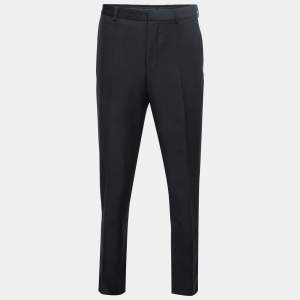Gucci Black Wool Crepe Trousers L