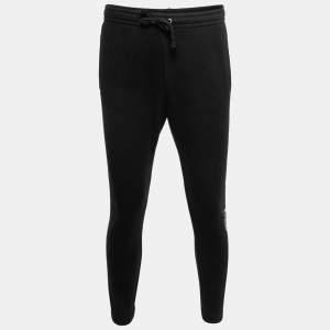 Gucci Black Logo Print Cotton Sweatpants S