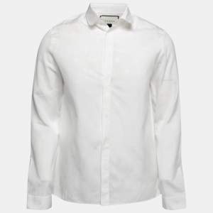 Gucci White Cotton Symbols Fil Coupé Oxford Shirt L