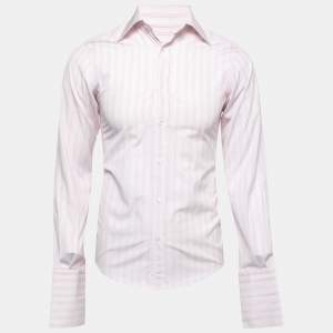 Gucci Pale Pink Striped Cotton Classic Shirt S