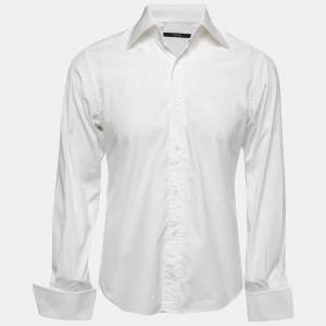 Gucci White Poplin Button Front Shirt M