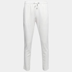 Gucci White Knit Bee Embroidered Pocket Detail Joggers S