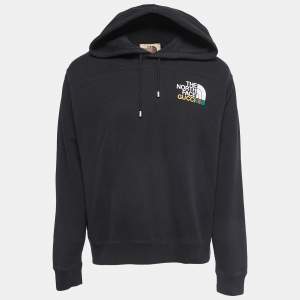 Gucci X North Face Black Printed Cotton Hoodie S
