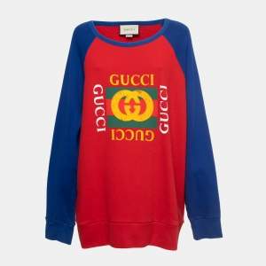Gucci Multicolor Logo Printed Sweatshirt XL