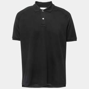 Gucci Black Cotton Embroidered Patch Detail Polo T-Shirt XXL