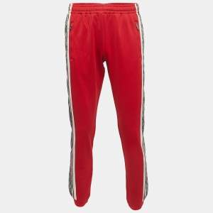 Gucci Red Technical Jersey Contrast GG Tape Detail Track Pants S