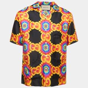 Gucci Multicolor GG Kaleidoscope Silk Short Sleeves Shirt S