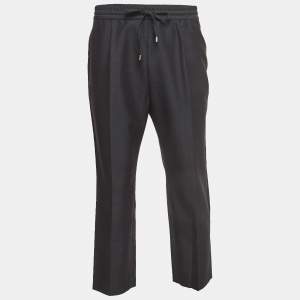 Gucci Grey Wool Drawstring Trousers XL