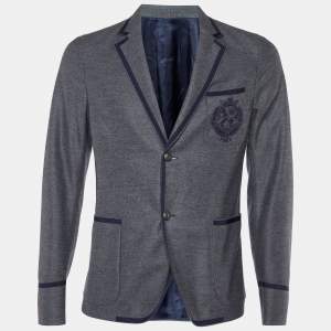 Gucci Grey Wool Jersey Button Front Jacket M