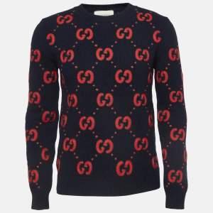 Gucci Blue Knit Animalium Sweater XS