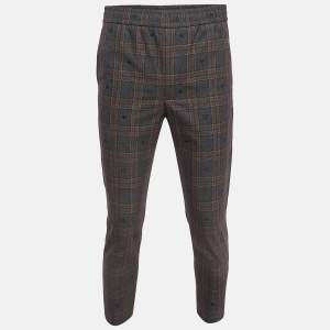 Gucci Grey Plaid Cotton Trousers XS