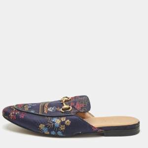 Gucci Multicolor Satin Princetown Mules Size  40