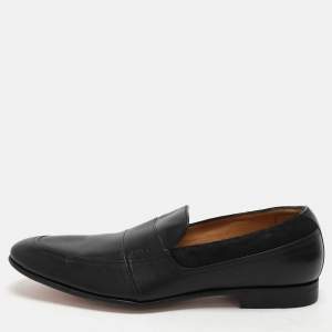 Gucci Black Leather and Suede Loafers Size 40