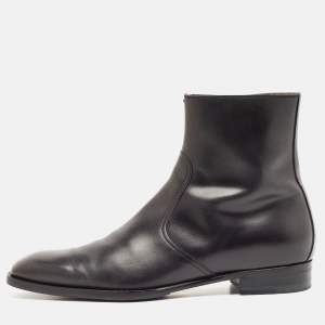 Gucci Black Leather Ankle Length Boots Size 43.5