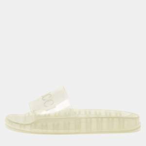 Gucci Transparent Rubber Logo Slide Sandals Size 44