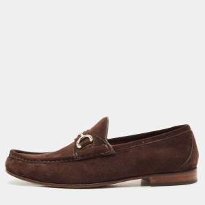 Gucci Brown Suede Horsebit Loafers Size 41.5