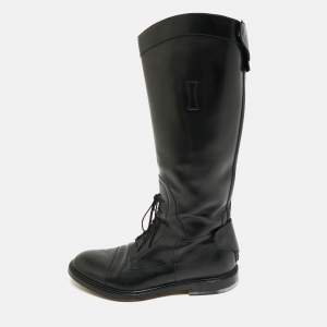 Gucci Black Leather Knee Length Rider Boots Size 42.5