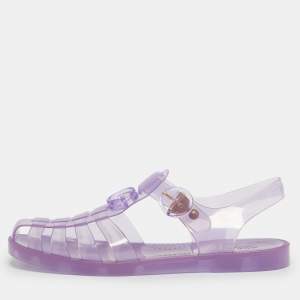 Pre Owned Gucci Purple Rubber Fishermen Flat Sandals Size 40
