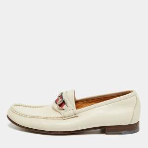 Pre Owned حذاء لوفرز غوتشي سليب أون هورسبيت ويب رمادي فاتح مقاس 41.5