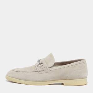 مملوكة مسبقًا Gucci Horsebit Size 44 Beige Suede Slip On Loafers