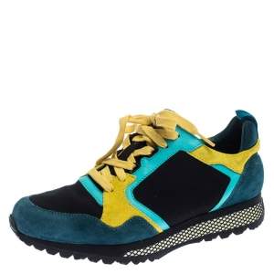 Gucci Multicolor Suede and Nylon Icaro Trainer Sneakers Size 40.5