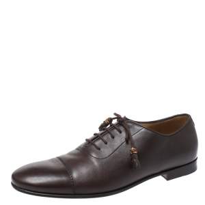 Gucci Dark Brown Leather Oxfords Size 42.5