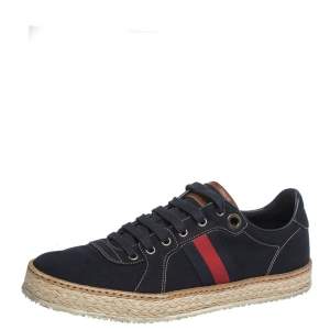 Gucci Blue Canvas Low Top Espadrille Sneakers Size 42.5