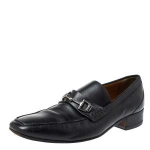 Gucci Black Horsebit Leather Loafers Size 39.5