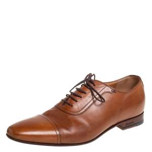 Gucci Brown Leather Lace Up Oxfords Size 41