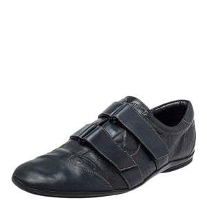 Gucci Blue Guccissima Leather Velcro Sneakers Size 44