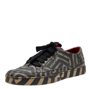 Gucci Black/Beige GG Supreme Canvas Caleido Low Top Sneakers Size 43.5