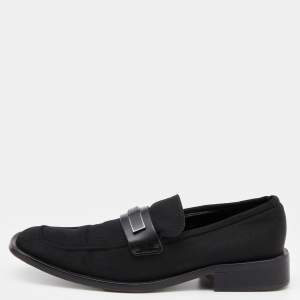 مملوكة مسبقًا Gucci Black Canvas Slip On Loafers Size 37.5