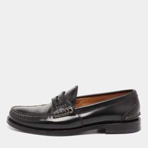 Gucci Black Leather Penny Loafers Size 41