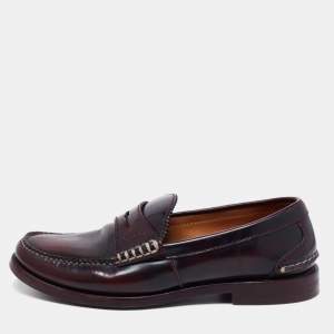 Gucci Two Tone Leather Penny Loafers Size 40