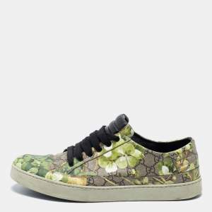 Gucci Multicolor Blooms Printed GG Canvas Lace Up Sneakers Size 46