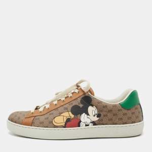 GUCCI x Disney Multicolor GG Canvas and Leather Ace Sneakers Size 43 