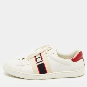 Gucci White Leather Logo Band Ace Sneakers Size 42