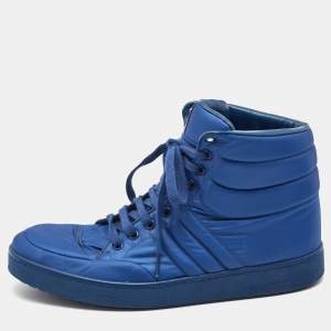 Gucci Blue Nylon Coda High Top Sneakers Size 41.5