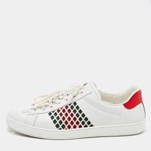 Gucci White Leather Ace Low Top Sneakers Size 43