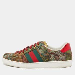 Gucci Multicolor Printed Canvas Ace Low Top Sneakers Size 44