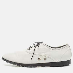 Gucci White Leather Lace Up Oxfords Size 44
