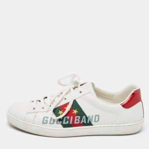 Gucci White Leather Ace Low Top Sneakers Size 40
