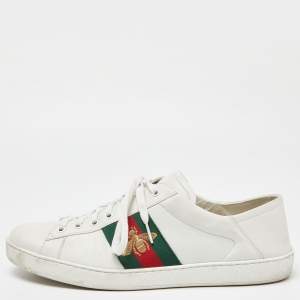Gucci White Leather Ace Sneakers Size 45