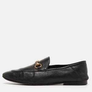 Gucci Jordaan Black Leather Slip On Loafers Size 42.5