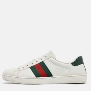 Gucci White Leather Ace Sneakers Size 43