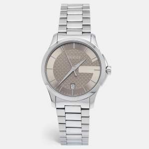 Gucci Brown Stainless Steel G-Timeless YA126445 Men's Wristwatch 38 mm