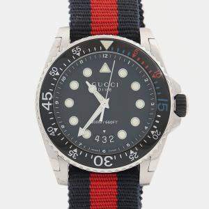 Pre Owned Gucci Dive 136.2 Quartz Stainless Steel Men's Wristwatch 45 mm