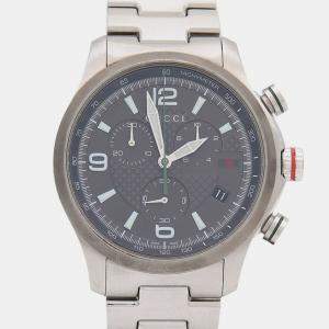 Pre Owned Gucci G Timeless Chronograph 126.2 Quartz Stainless Steel Men's Wristwatch 45 mm