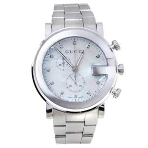 Gucci Mother of Pearl Stainless Steel Diamond G-Chrono 101M Women's Wristwatch 44 mm