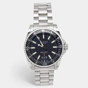 Gucci Black Stainless Steel Dive YA136301 Men's Wristwatch 40 mm